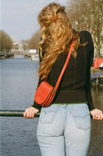 Load image into Gallery viewer, Red Leather Saddle Bag
