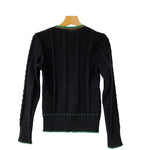 Load image into Gallery viewer, Black knit flower cardigan
