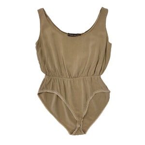 DKNY Silk Brown Taupe Body Top