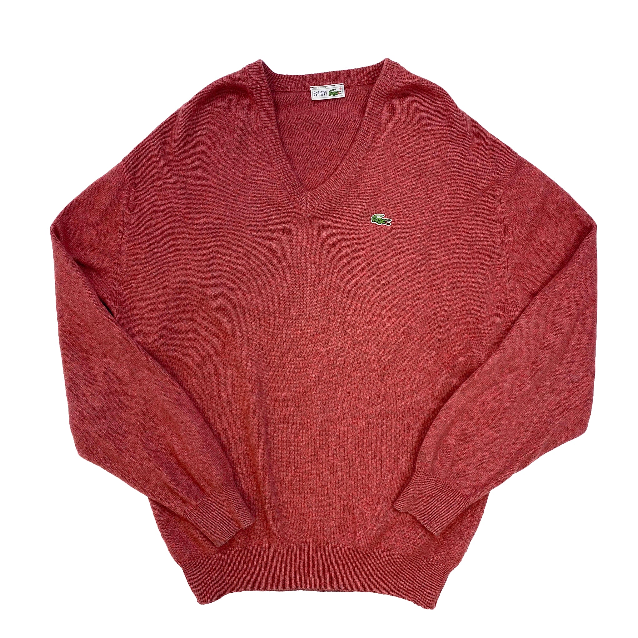 Chemise Lacoste Coral Red Wool Knitted Vintage Jumper
