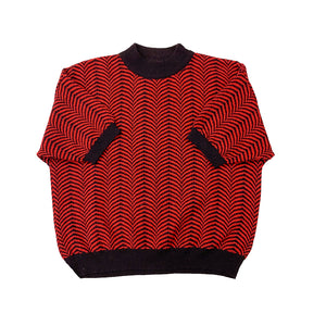 Red Black Printed Sweater