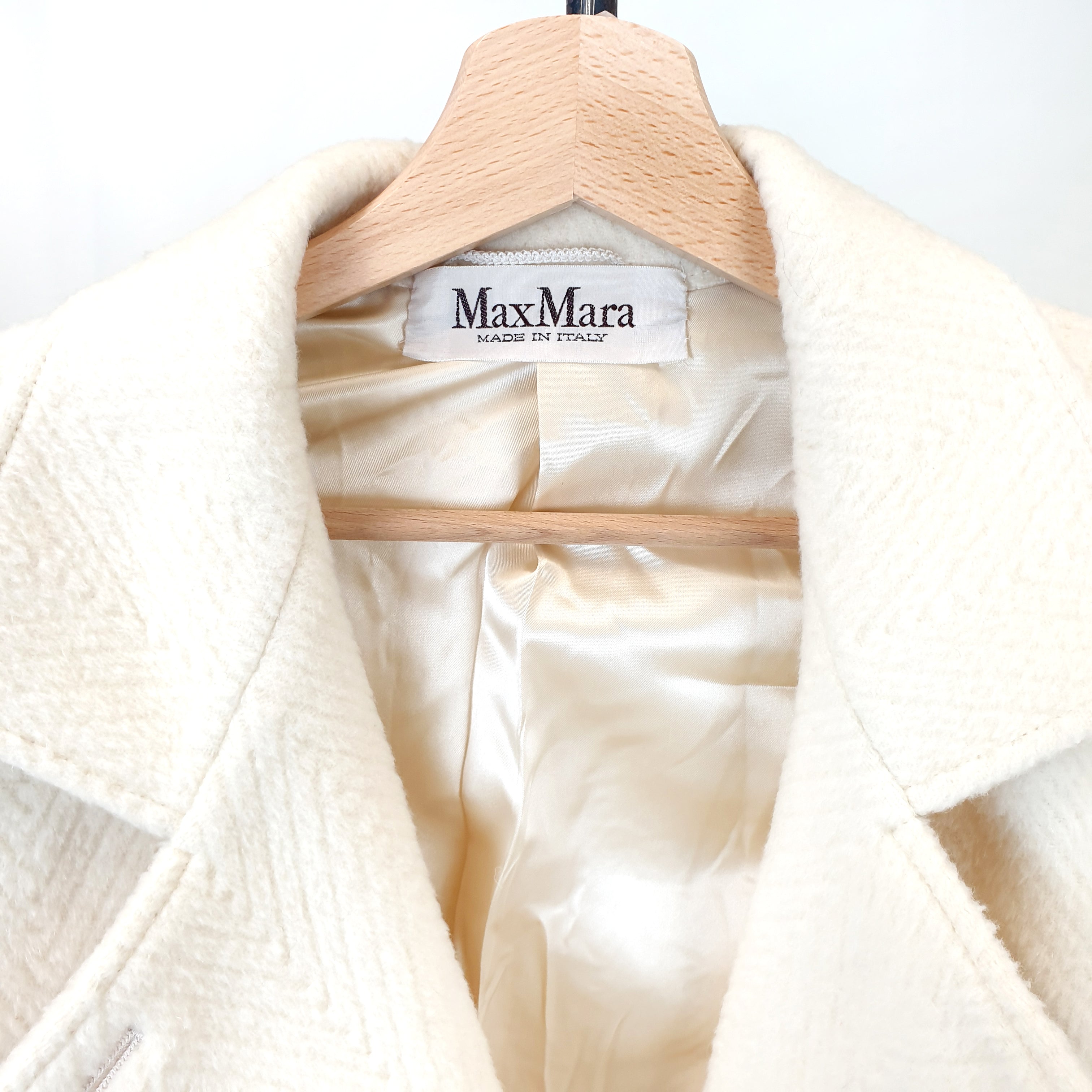 MaxMara White Wool Coat