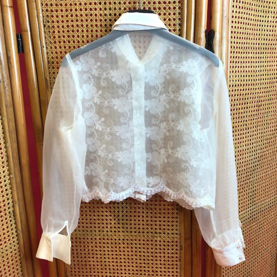 Transparant Blouse With Embroidery