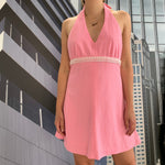 Load image into Gallery viewer, Pink Mini Halter Dress

