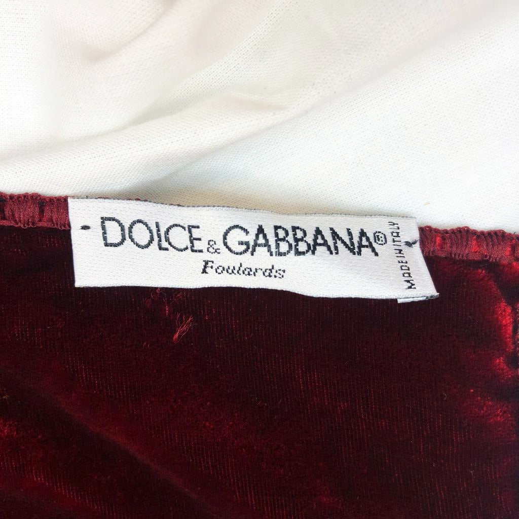 Dolce & Gabbana Red Velvet Scarf