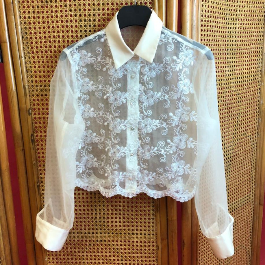 Transparant Blouse With Embroidery