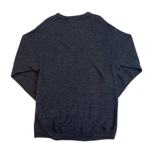 Lacoste Charcoal Grey Wool Knitted V-neck Jumper
