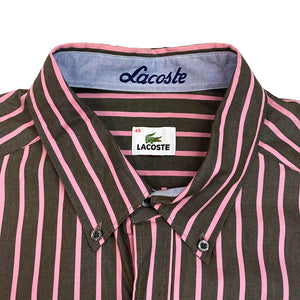 Lacoste Pink/Brown Striped Button-down Shirt