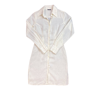Sisley Off-white Linen Shirt Dress