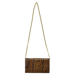 Load image into Gallery viewer, Dark Brown Leather Shoulder Bag with Golden Chain
