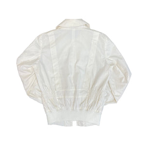 White Windbreaker Harrington Style Spring Jacket