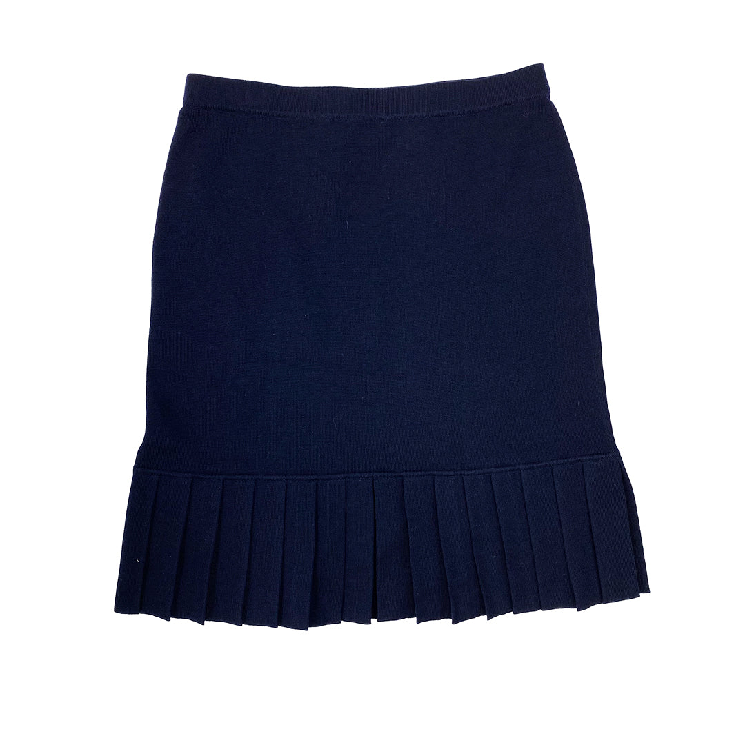 Luisa Spagnoli Dark Blue Knitted Wool Skirt