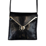 Load image into Gallery viewer, Black Leather Square Crossbody Shoulder Bag
