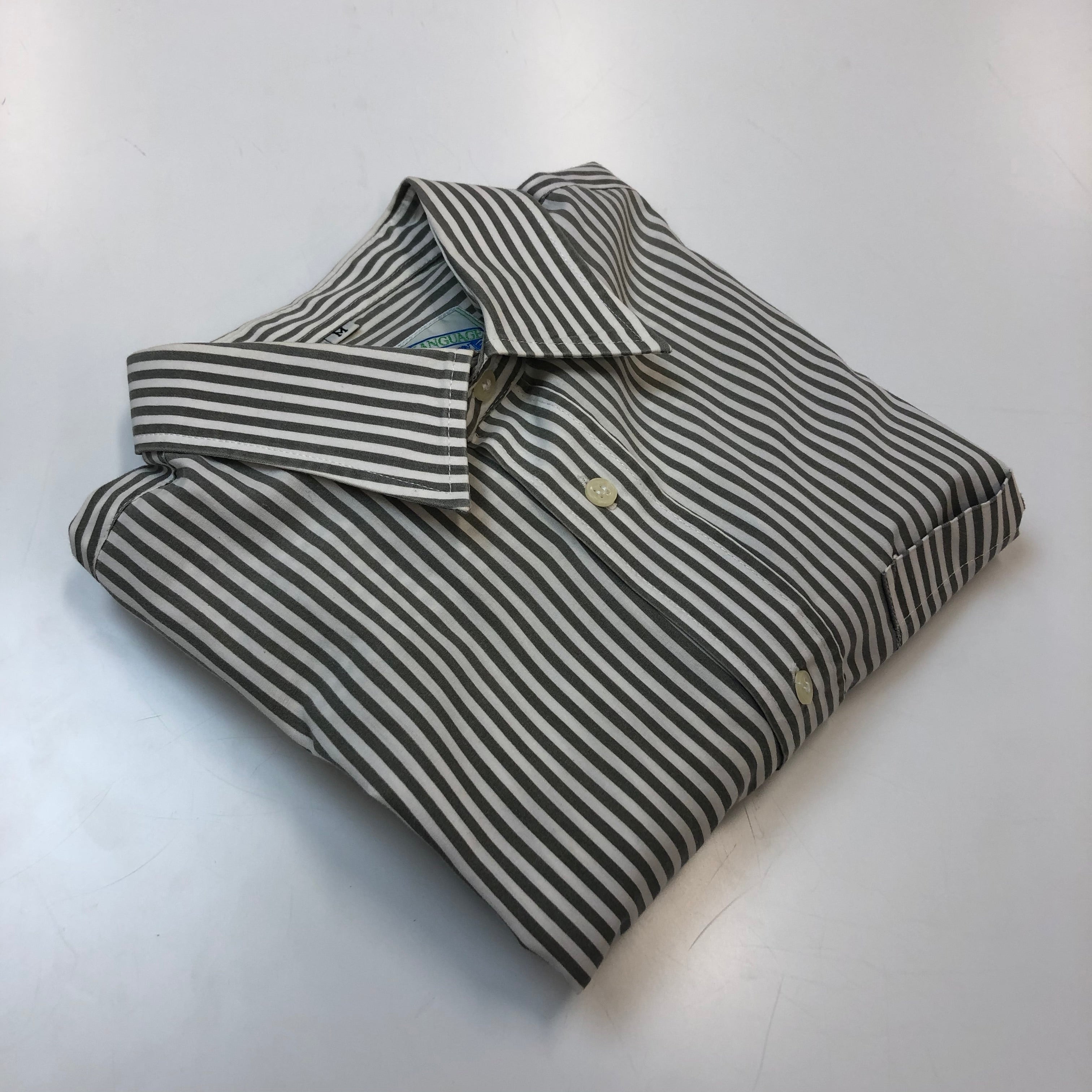 Graphic Language Grey & White Striped Shirt