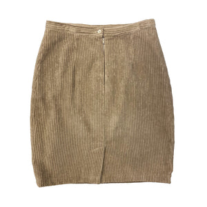 Beige Corduroy Mini Skirt