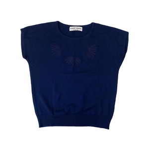 Pierre Cardin Dark Blue Wool T-shirt Top