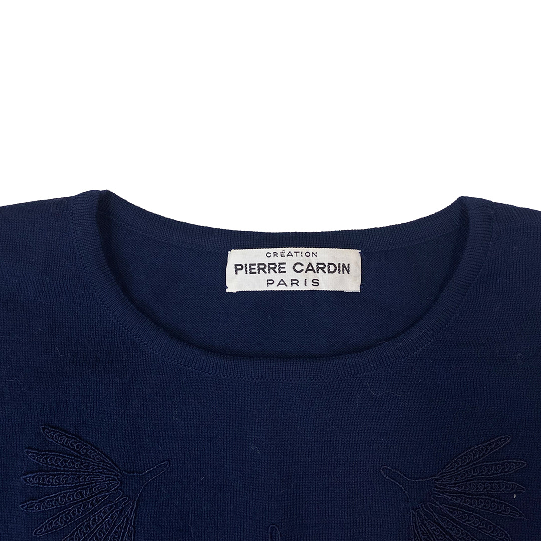 Pierre Cardin Dark Blue Wool T-shirt Top
