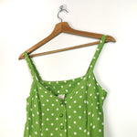 Load image into Gallery viewer, Strappy Green Polkadot Dress with Buttons
