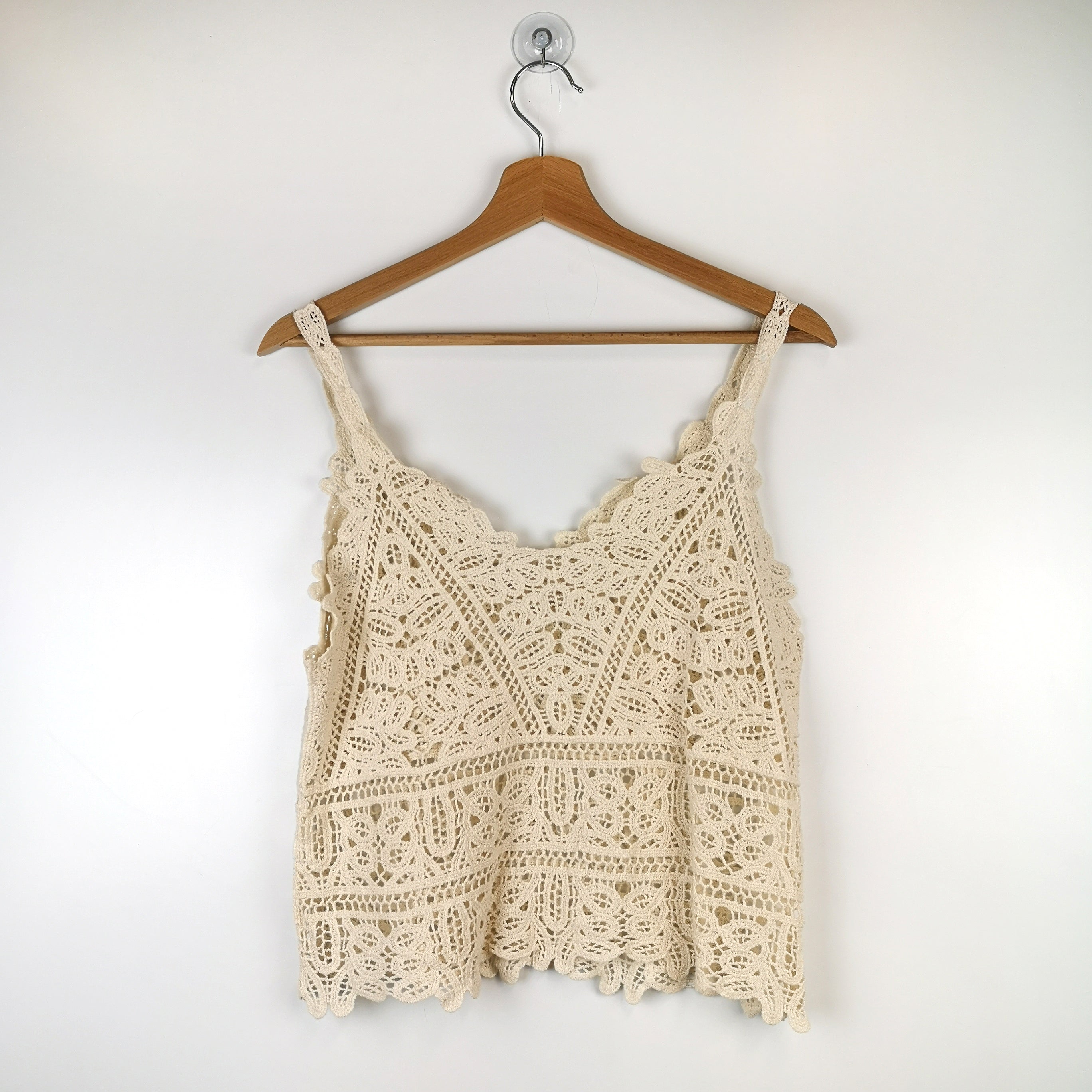 White Sleeveless Crochet Top