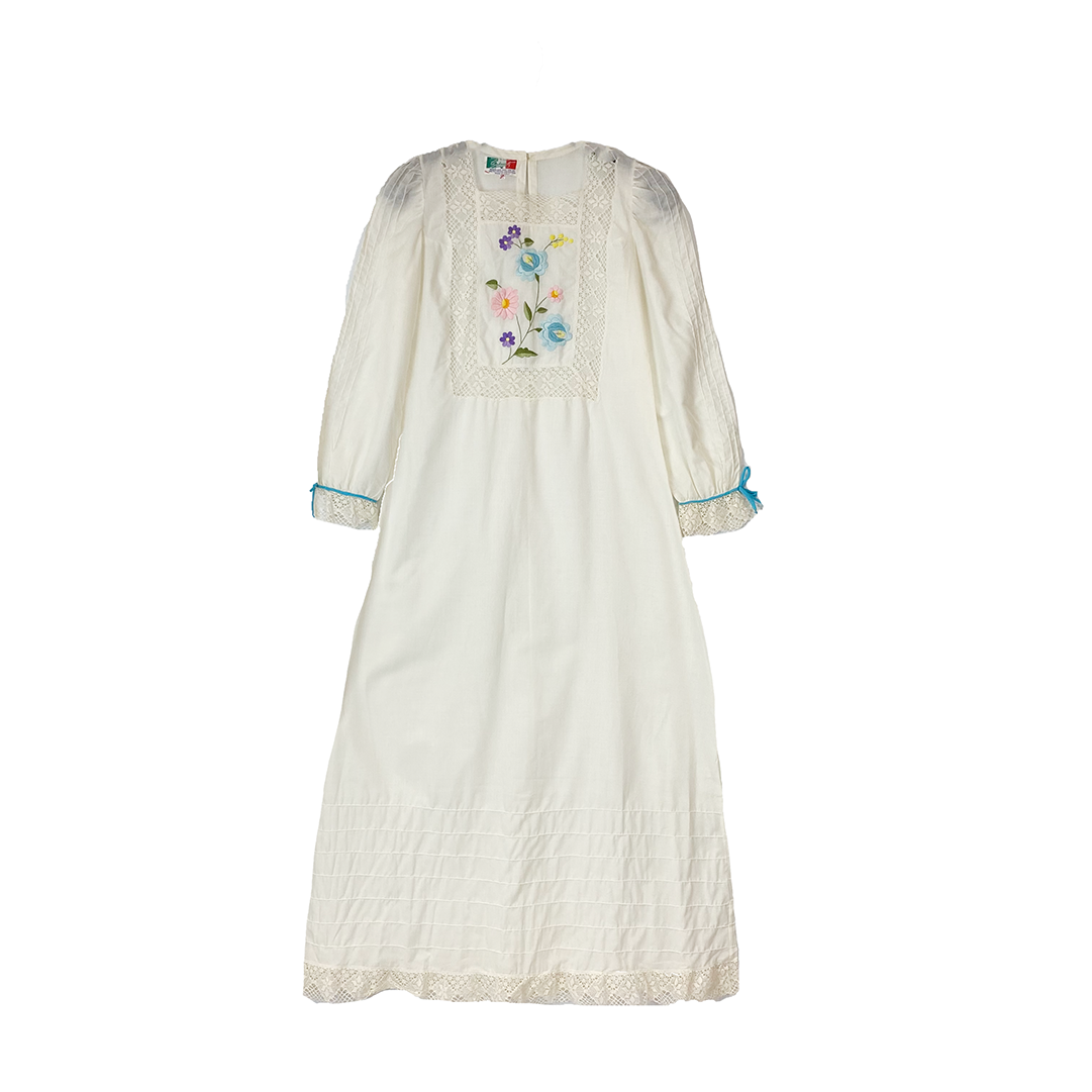 White Embroidered Maxi Milkmaid Dress