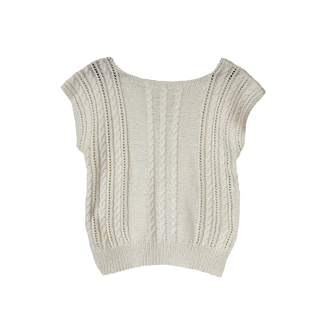 White Crochet Knitted Top