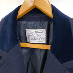 Load image into Gallery viewer, Wool and Cashmere Navy Coat
