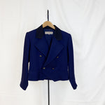 Load image into Gallery viewer, Yves Saint Laurent Navy Cropped Blazer
