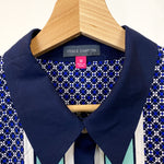 Load image into Gallery viewer, Vince Camuto Blue Patterned Blouse
