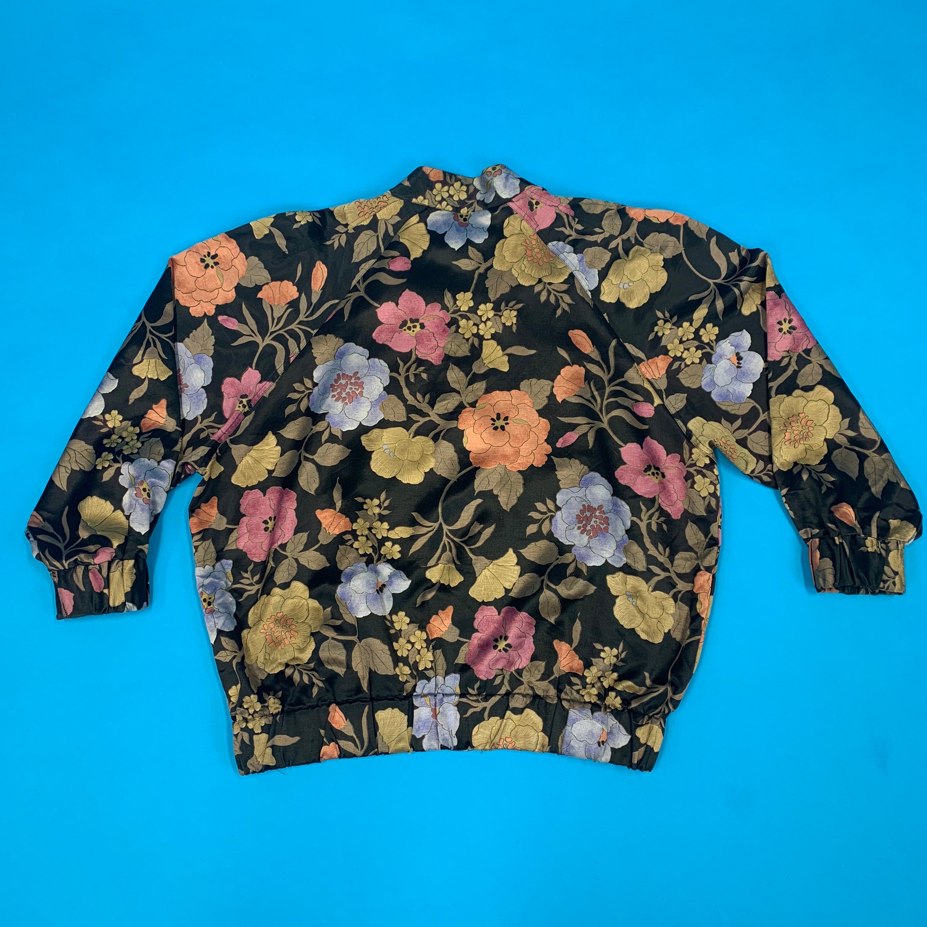 Flower Print 80's Jacket