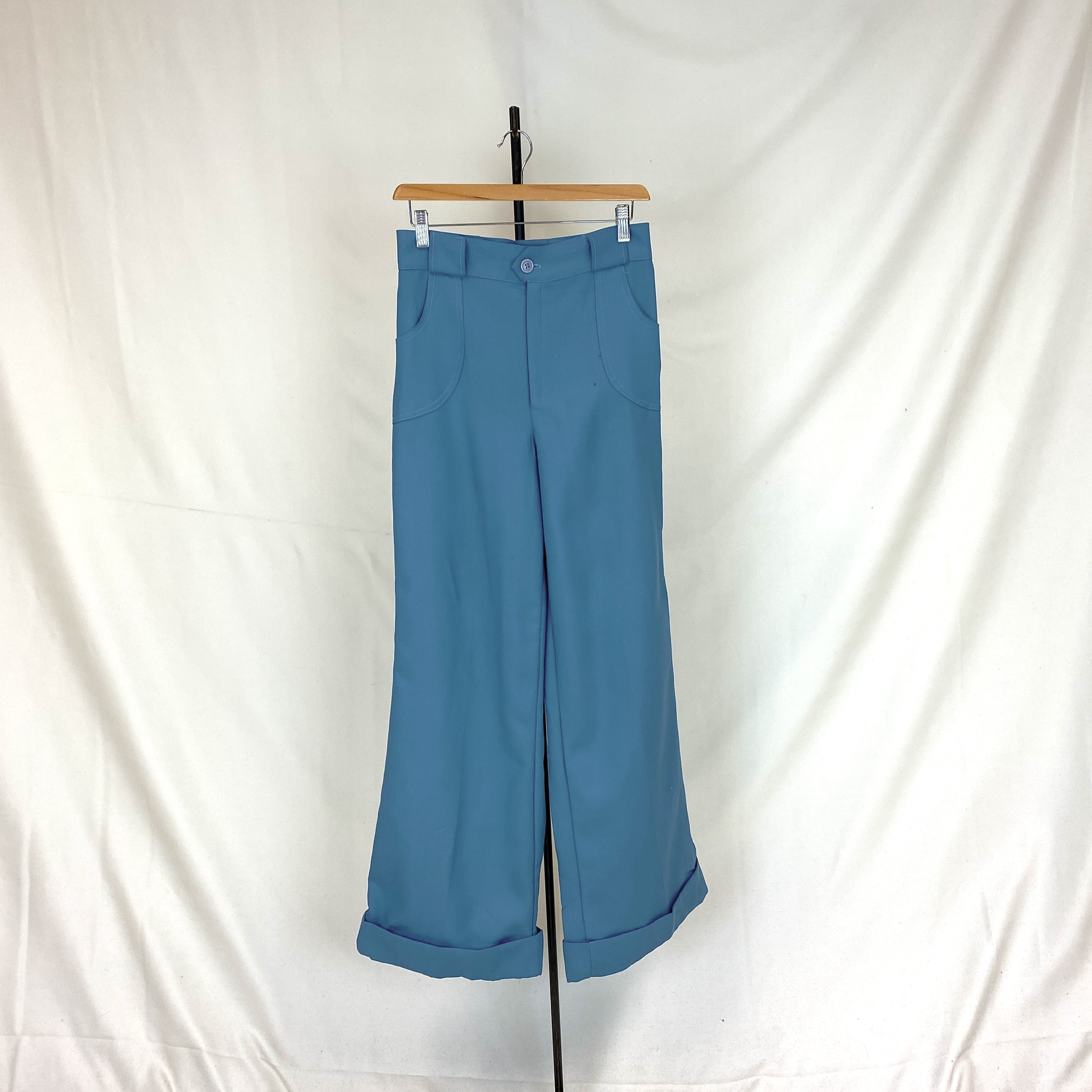 Blue Flared 70s Pants