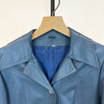 Load image into Gallery viewer, Matisa Blue Leather Coat
