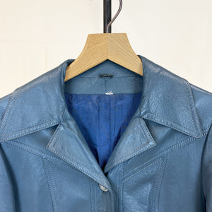 Matisa Blue Leather Coat