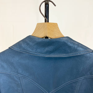 Matisa Blue Leather Coat