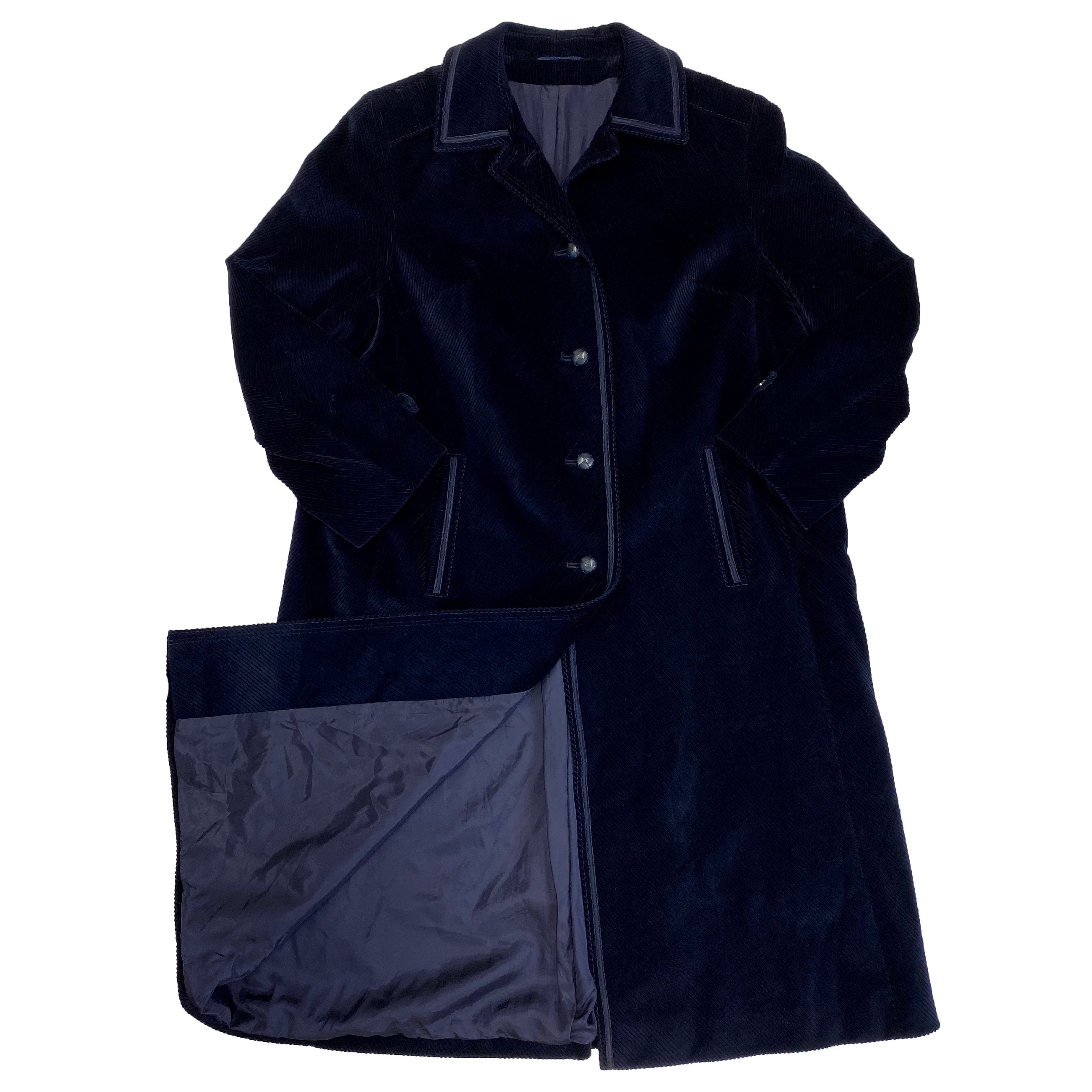 Corduroy Dark Blue Coat