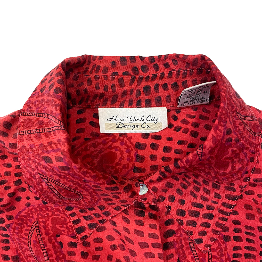 New York City Design Co. Red Silk Paisley Shirt