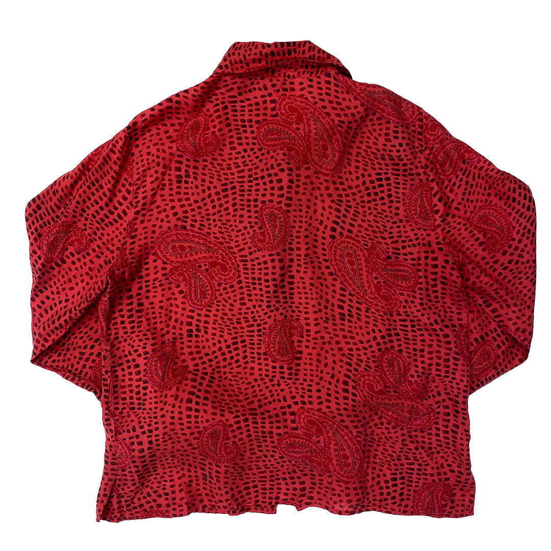 New York City Design Co. Red Silk Paisley Shirt