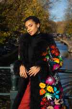 Load image into Gallery viewer, Suzani Coat - black
