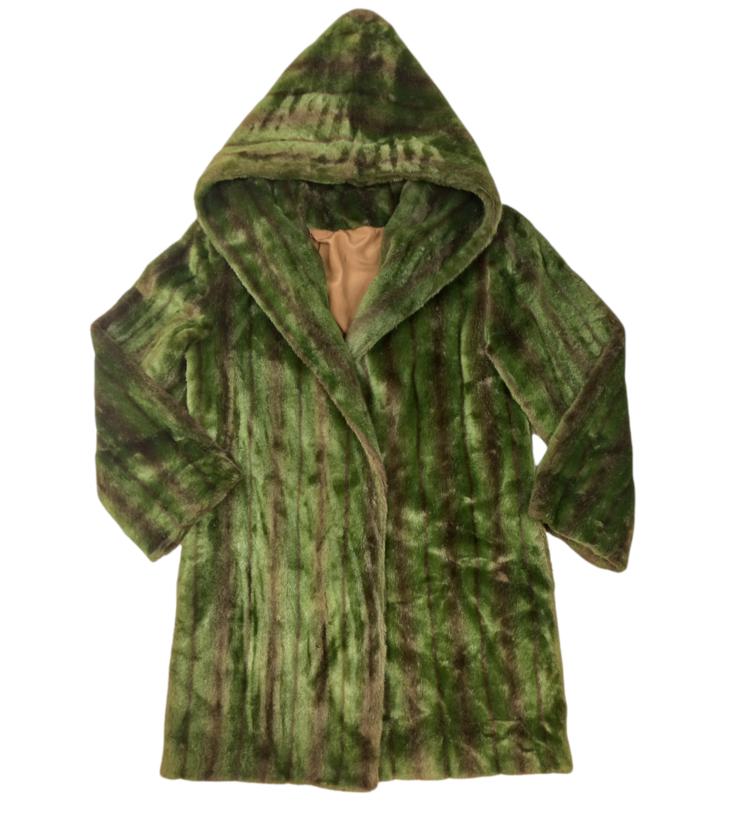 Basil Green Faux Fur Coat