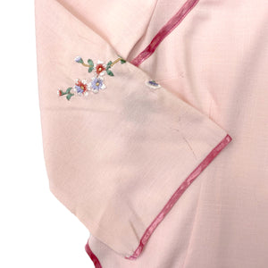 Pink Blouse with Floral Embroidery