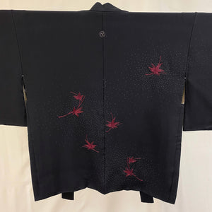 Black Kimono-Haori with Floral Embroidery