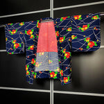 Load image into Gallery viewer, Navy Kimono-Haori with Floral Print
