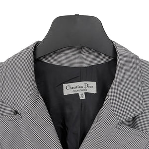 Christian Dior Vintage Gray Checkered Oversized Coat