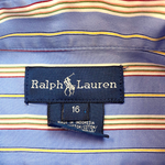 Load image into Gallery viewer, Ralph Lauren Blue Striped Button-Down Shirt

