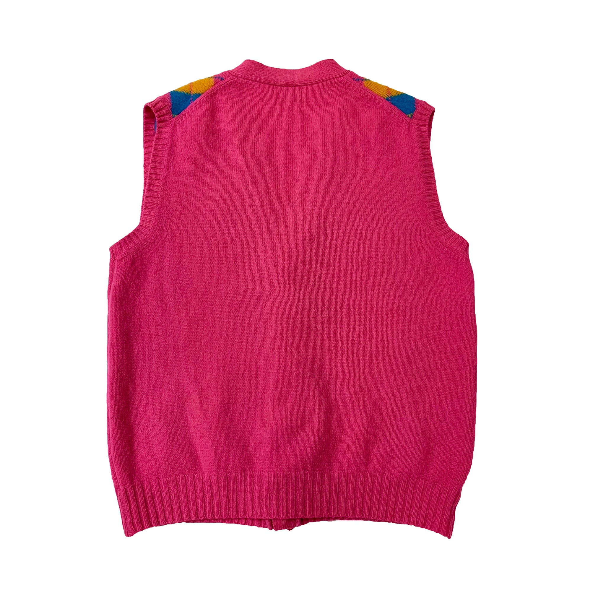 Pink Wool V-neck Spencer Vest by Benetton