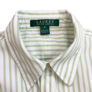 Lauren by Ralph Lauren Striped Green Button-Down Shirt
