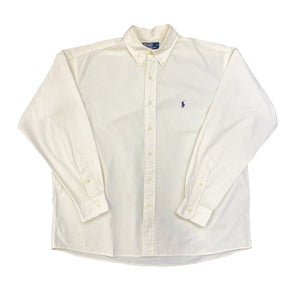 Ralph Lauren White Long Sleeve Polo