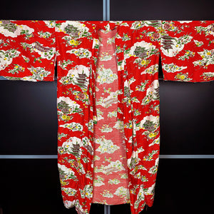 Printed Red Kimono