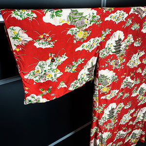 Printed Red Kimono