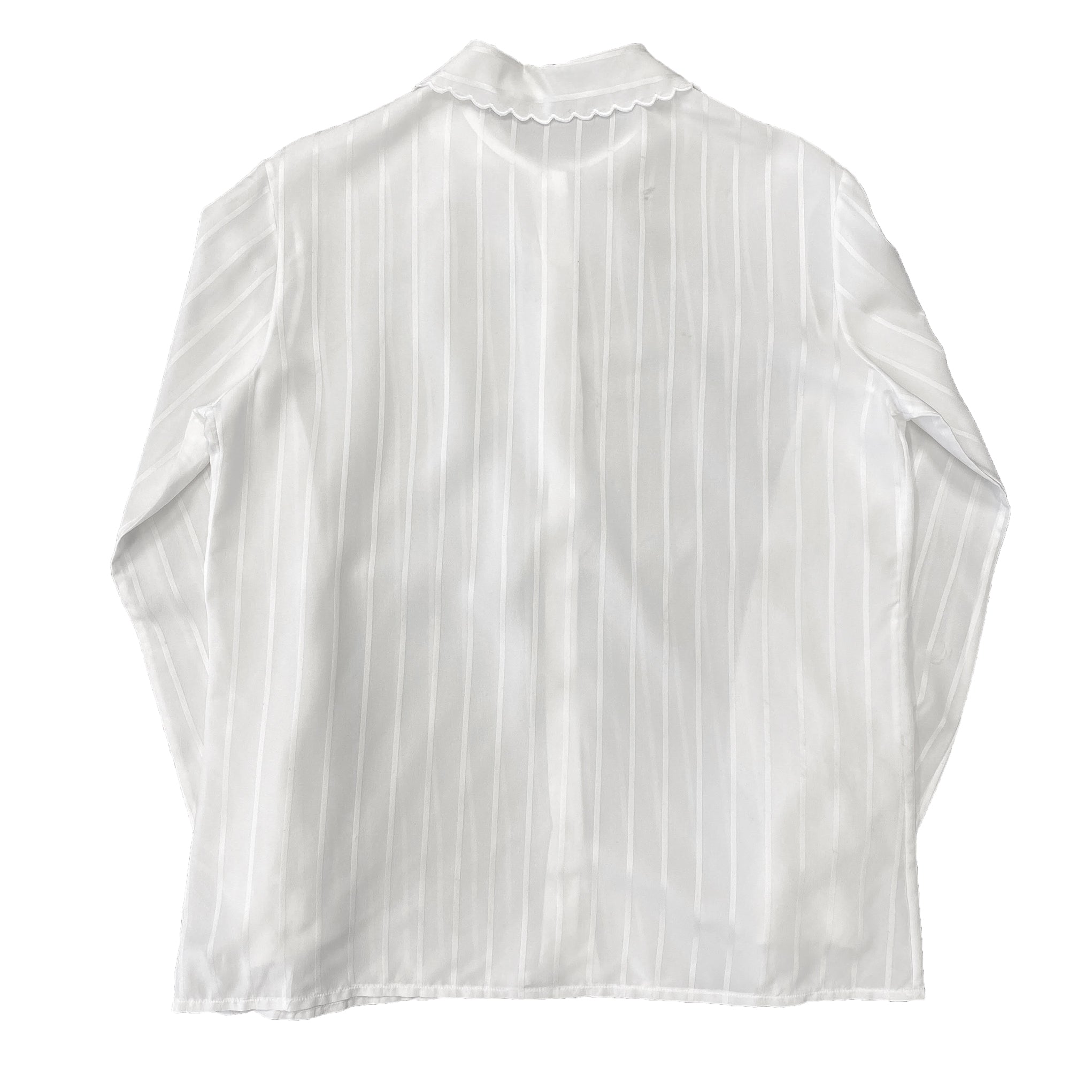 White Button-up Ruffled Collar Shirt