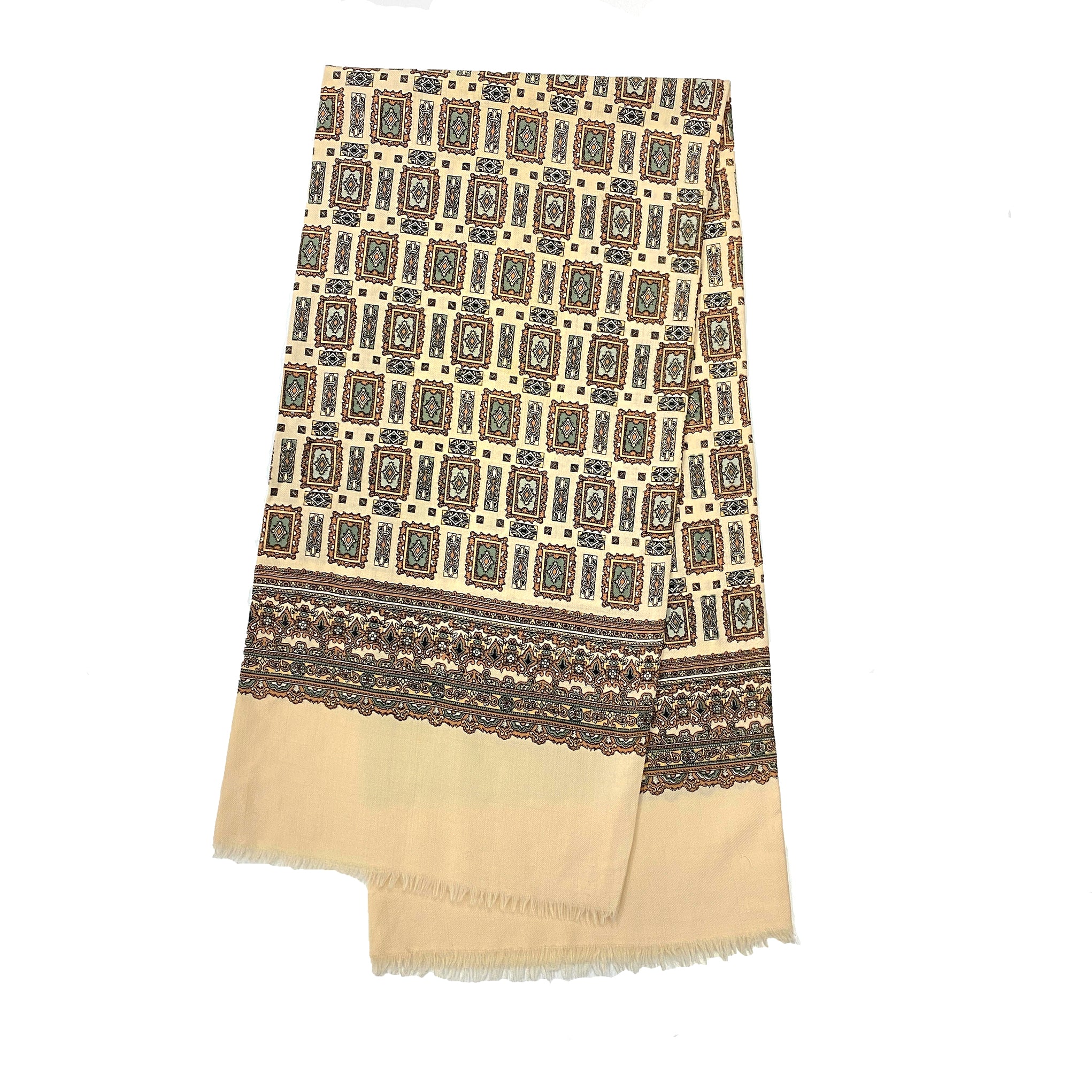 Patterned Creme Scarf